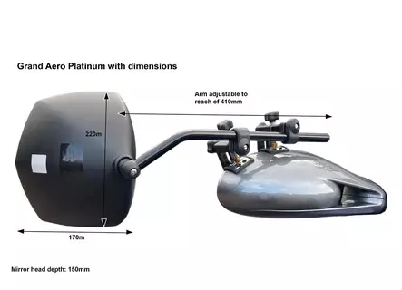 Milenco peilipari Grand Aero Platinum, varsi 41 cm - Vetoauton peilit ja osat - 16803 - 2